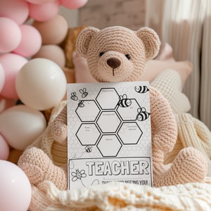 Kleurplaat Teacher Appreciation - Scène bijenkorf | Afdrukbaar 'Bedankt voor Bee-ing You' | Digitale download voor kinderen