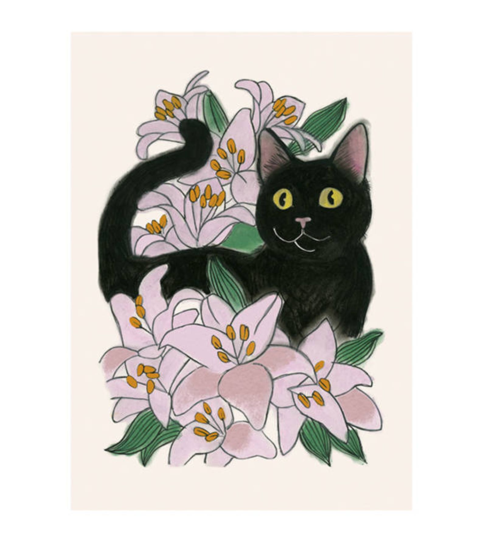 Кот цветок арт