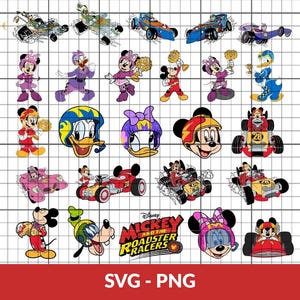 Friends Roadster Racers Svg, 25 Designs Easy to use, Cartoon Characters, Layered Svg by colors, Transparent Png, Files for Cricut.