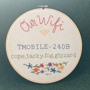 Custom Wifi Sign (Embroidered)