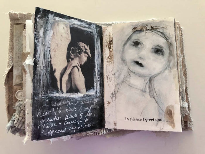 Online Tutorial Instructional Altered Mixed Media Book Class wanderings from within image 7