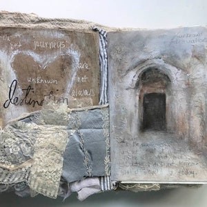 Online Tutorial Instructional Altered Mixed Media Book Class wanderings from within image 3