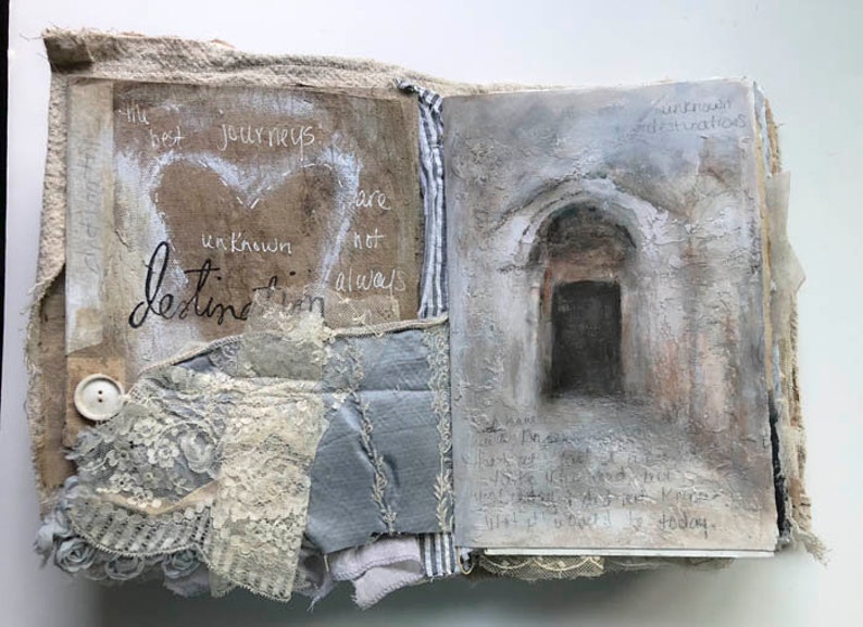 Online Tutorial Instructional Altered Mixed Media Book Class wanderings from within image 3