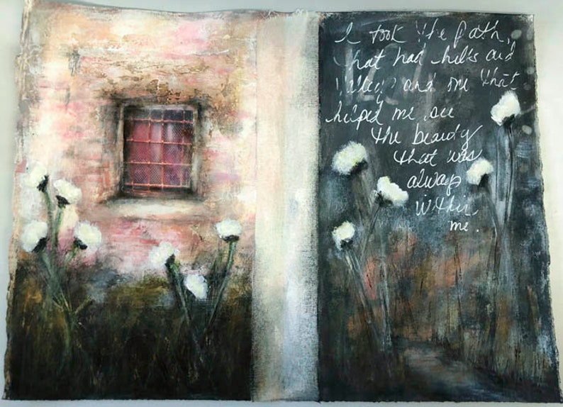 Online Tutorial Instructional Altered Mixed Media Book Class wanderings from within image 6