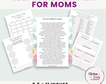 Printable Self-Care Planner for Moms, Self-Love Journal, Gratitude, Mood Tracker, Mom Self Care Journal, Habits Tracker, Daily, Gift for Mom