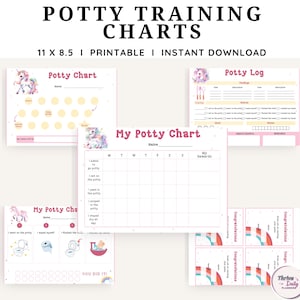 Peut inclure: Cartes d'apprentissage de la propreté imprimables sur le thème de la licorne. Les cartes comprennent un tableau de propreté, un journal de propreté et un tableau de propreté quotidien. Les cartes sont conçues pour les enfants qui apprennent à utiliser les toilettes. Les cartes mesurent 11 pouces par 8,5 pouces.