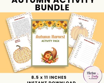Autumn Activity Pack, Fall Games, Autumn Printable, Fall Wordsearch, Maze, Word Scramble, Sudoku, Fall Classroom, Homeschool Printable, Game
