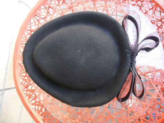 40s-50s pillbox veiled hat ala 80s New Wave  New … - image 3