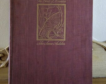 The Birds of America John Audubon reprinted 1941 large hardcover bird book, premier 20th century bird identification book, bird nerd history