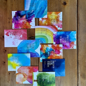 Watercolor Art Prayer Postcards (set of 12): Bible Verse Encouragement Notecards