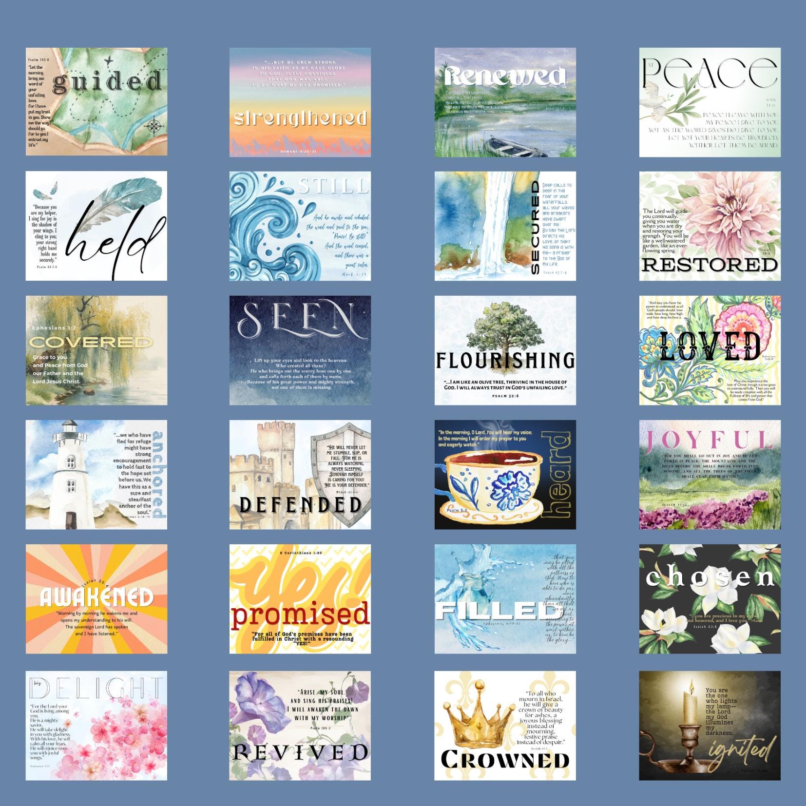 Blessing Cards for Church Ministry - 24 Unique Scripture Prayer Cards ...