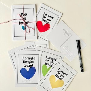 CARTES POSTALES DE PRIERE Ecritures bibliques cartes d'encouragement notes de boîte à lunch amour parents enfants enfants bénévoles du ministère cartes scolaires du dimanche