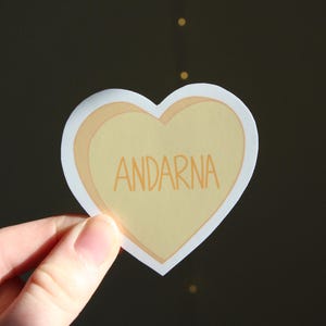 Fourth Wing Andarna Candy Heart Sticker | Waterproof Glossy Laminated Sticker for Kindle, Laptop, Water bottle