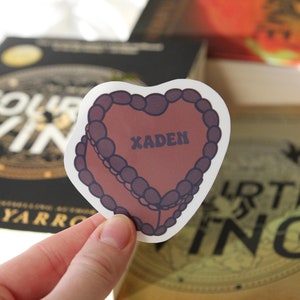 Fourth Wing Xaden Riorson Chocolate Cake Sticker Iron Flame | Waterproof Glossy Laminated Sticker for Kindle, Laptop, Water bottle