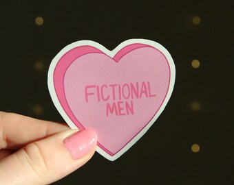 Fictional Men Candy Heart Sticker | Waterproof Laminated Glossy Sticker for Kindle