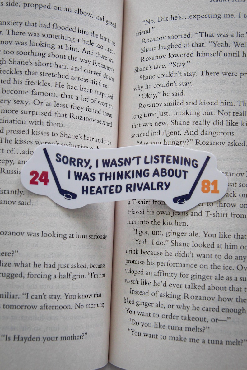 Heated Rivalry "Sorry, I Wasn't Listening I Was Thinking About Heated Rivalry" Sticker | Waterproof Glossy Laminated Sticker for Kindle image 3