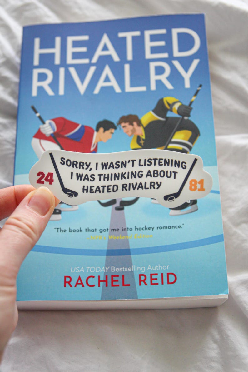 Heated Rivalry "Sorry, I Wasn't Listening I Was Thinking About Heated Rivalry" Sticker | Waterproof Glossy Laminated Sticker for Kindle image 1