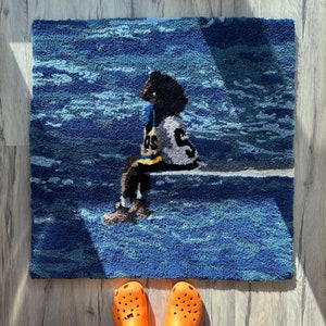 sza 「sos」 jacquard blanket rug Sza Rug Sos - Etsy