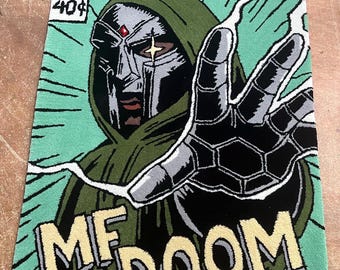 Handmade MF Doom  tufted rug | hip hop | Doctor Doom | gift | cozy home decor