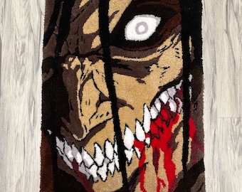Custom Attack on Titan Eren Yeager tufted rug, handmade rugs