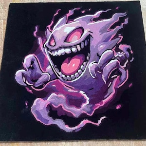 Handmade Gengar rug carpet | tufted rug | anime rug | cozy home decor | gift
