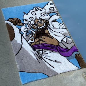 Handmade Luffy gear 5 tufted rug carpet | one piece | anime | gift