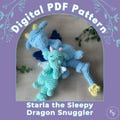 Starla the Sleepy Dragon Snuggler PDF Crochet Pattern