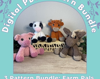 3 Pattern Bundle: Farm Pals - Maisey, Daisy, and Lacey