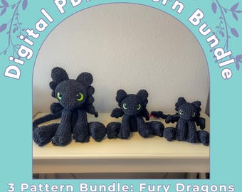 3 Pattern Bundle: Fury Dragons - Midnight, Twilight, & Dusk