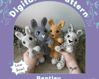 Bentley the Mini Bunny PDF Crochet Pattern - LOW SEW