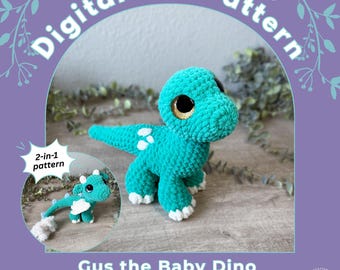 Gus de baby dino (en draak) 2-in-1 pdf-haakpatroon