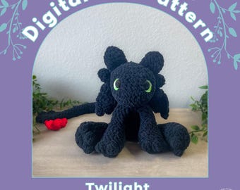 Twilight the Baby Fury Dragon PDF Crochet Pattern