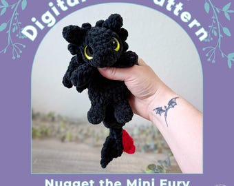 Nugget the Mini Fury Dragon Snuggler PDF Crochet Pattern