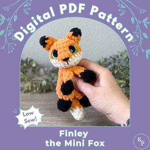 Finley the Mini Fox PDF Crochet Pattern - LOW SEW
