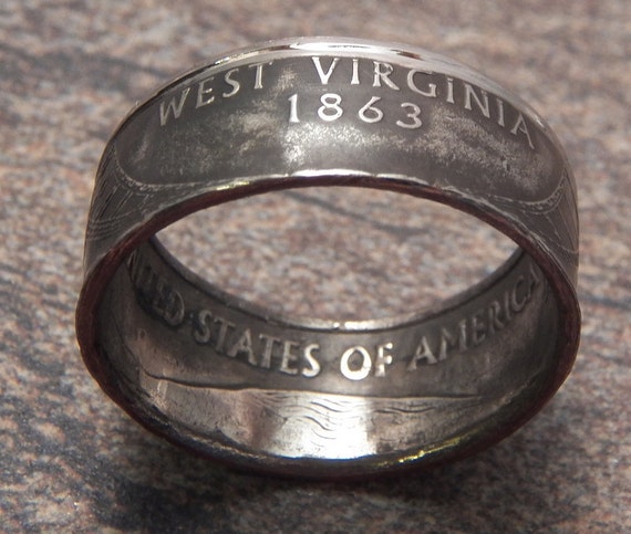 West Virginia state quarter coin ring