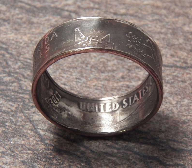 Coin Ring Florida Made From a Copper Nickel Quarter Statehood - Etsy