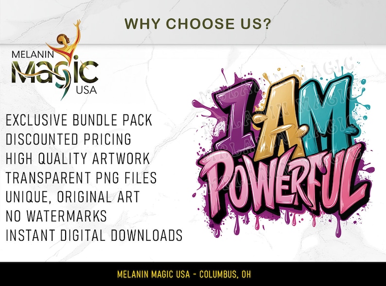 I Am Powerful Png Sublimation Design, Graffiti Art, Motivational Png, Empowerment Png, Inspirational Png, Digital Download, T Shirt Design image 4