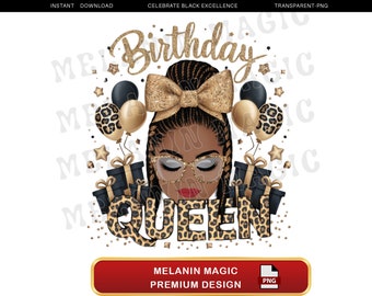 Birthday Queen Png Sublimation Design, Glamorous Png, Queen Birthday Design, Birthday Girl, Digital Download, T Shirt Design, Birthday Art
