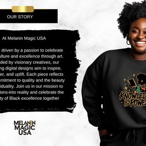 Knowledge Is Power Png Sublimation Design, Empowerment Png, Educational Png, Vibrant Png, Curly Hair Png, T Shirt Design, Digital Download image 7