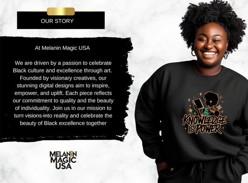 Knowledge Is Power Png Sublimation Design, Empowerment Png, Educational Png, Vibrant Png, Curly Hair Png, T Shirt Design, Digital Download image 7