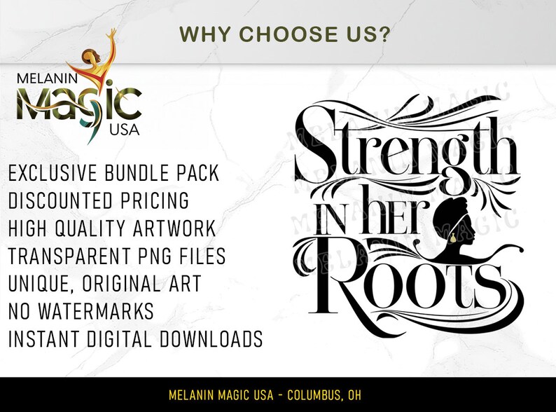 Strength In Her Roots Png Sublimation Design, Empowerment Png, Heritage Pride Png, African American Art, T Shirt Design, Digital Download image 4
