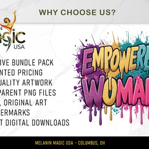 Empowered Woman Png Sublimation Design Download, Female Empowerment, Inspirational Png, Dripping Paint Art, T Shirt Design, Digital Print image 4