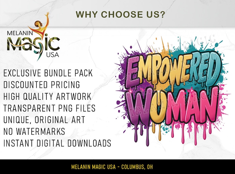 Empowered Woman Png Sublimation Design Download, Female Empowerment, Inspirational Png, Dripping Paint Art, T Shirt Design, Digital Print image 4