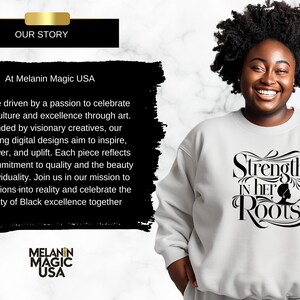 Strength In Her Roots Png Sublimation Design, Empowerment Png, Heritage Pride Png, African American Art, T Shirt Design, Digital Download image 7