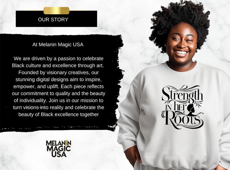 Strength In Her Roots Png Sublimation Design, Empowerment Png, Heritage Pride Png, African American Art, T Shirt Design, Digital Download image 7