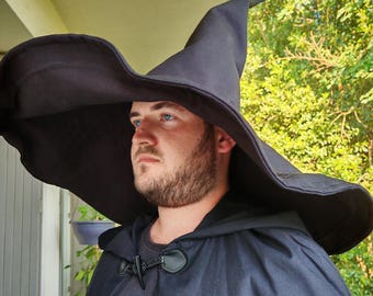 Chapeau de sorcière bardzo duży, chapeau de sorcière noir, chapeau d'Halloween, chapeau de sorcière personalnalisé.Cosplay.