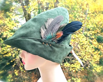 Buy Robin Hood Hat. Beaked Hat. Suede Feather Hat. Hunter's Hat