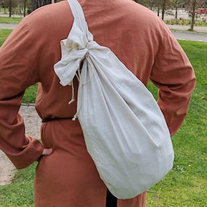 Sac médiéval. Sac historique en lin. Sac à dos simple. Sac à saucisses médiévale, sac du 15e siècle,