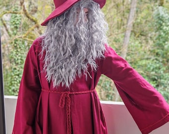 Linen magician's robe. Various colors. Witch costume. Halloween. Renaissance clothing. Cosplay dress.