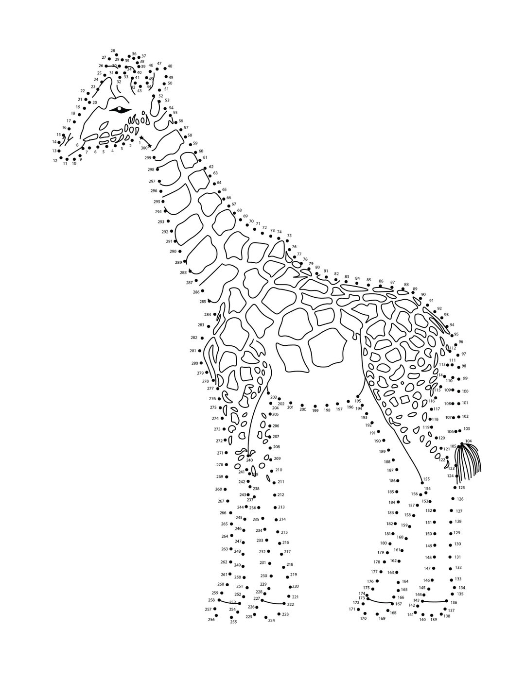 Printable Giraffe Dot to Dot - Etsy